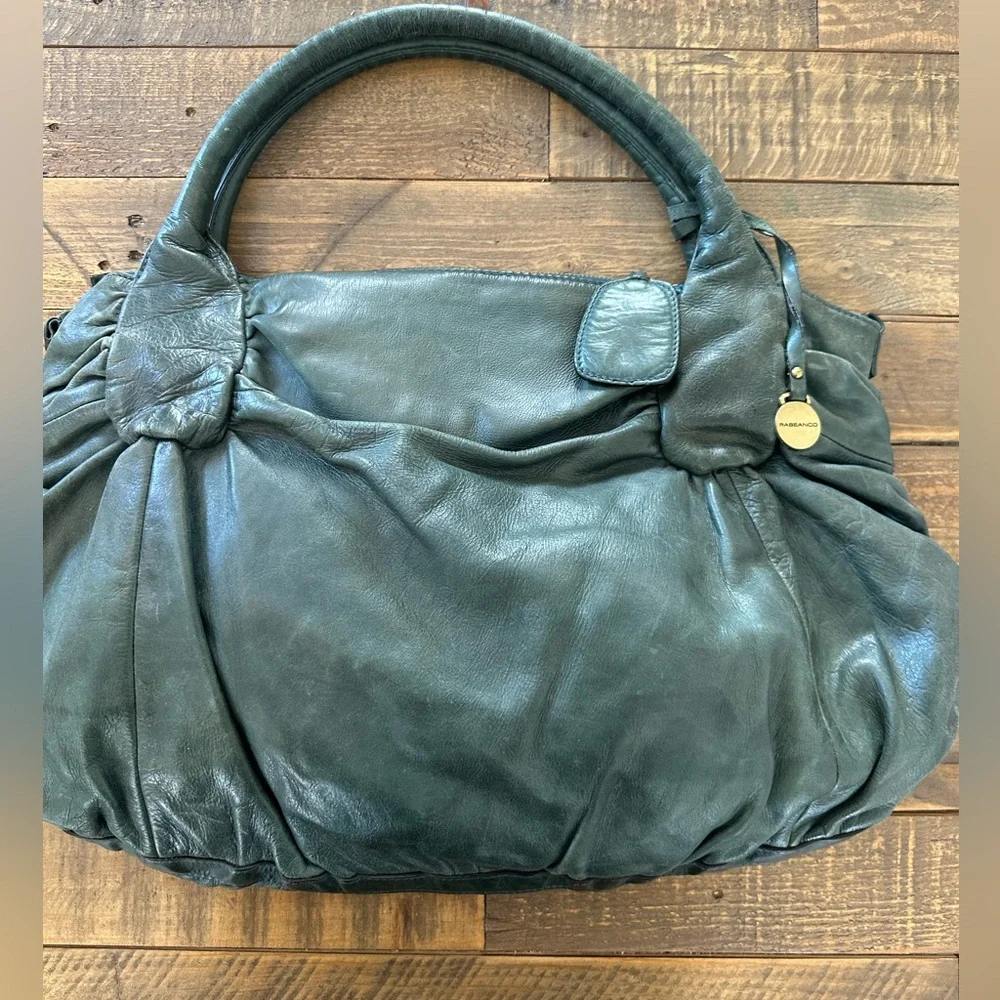 Rabeanco Large Green Genuine Leather Hobo Bag Made